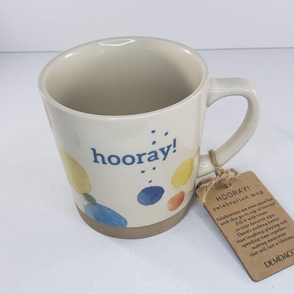Demdaco Hooray Celebration Mug Coffee Cup NWT - Picture 1 of 7